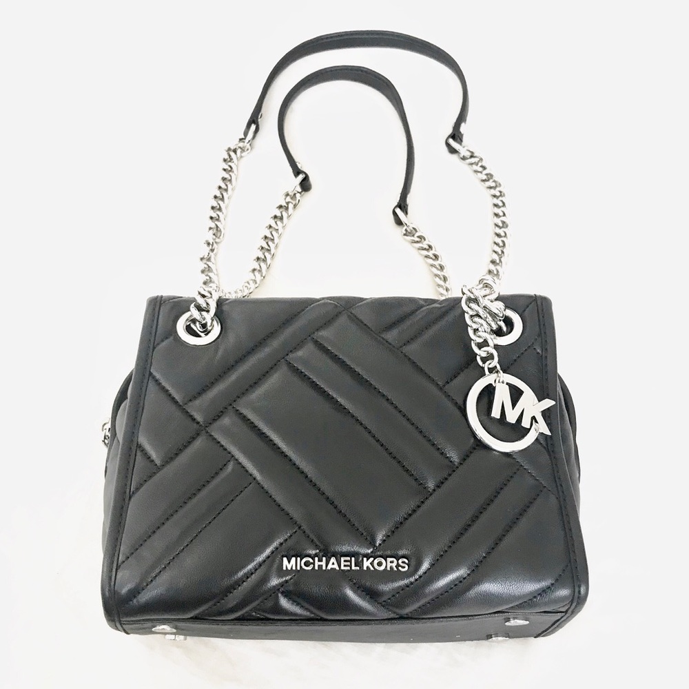MICHAEL KORS | Kathy Black Leather Satchel